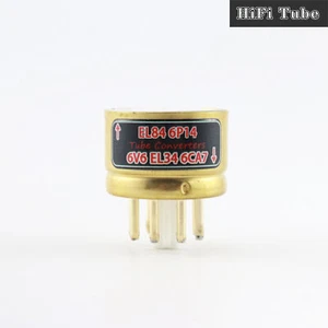 One Gold plated EL84 6P14 (TO) 6V6 EL34 6CA7 Vacuum tube convert socket - Picture 1 of 11