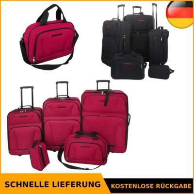 5tlg-Reisekoffer Set Stoff Reisetasche Trolley Koffer Reise Gepäck Kofferset - Bild 1 von 4