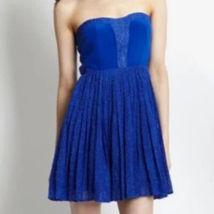 Greylin Womens Strapless Sweetheart Neckline Silk Chiffon Flare Dress SZ XS NEW - Picture 1 of 6