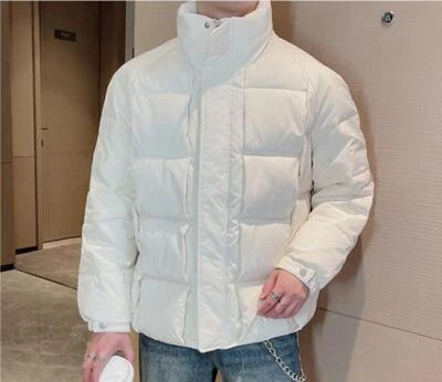 Men's New Fashion Winter Stand Collar Long Sleeve Loose Warm Cotton Padded Coat - Image 1 of 4