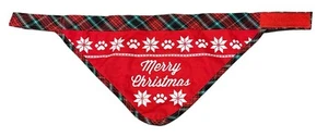 Petco Merry Christmas DOG Bandana Scarf Reversible MERRY CHRISTMAS & BONE S/M - Picture 1 of 5