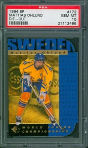 1994-95 Upper Deck SP Die Cut MATTIAS OHLUND RC #172 Sweden WJC SP PSA 10 Pop 1 - Picture 1 of 2