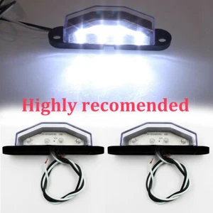 2X 4LED License Plate Light Tail Light Assembly for Trailer RV Truck Boat White - Foto 1 di 8