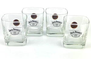 Set of 4 Jack Daniel’s 1905 Gold Medal Square 10 oz Whiskey Low Ball Glasses - Picture 1 of 12
