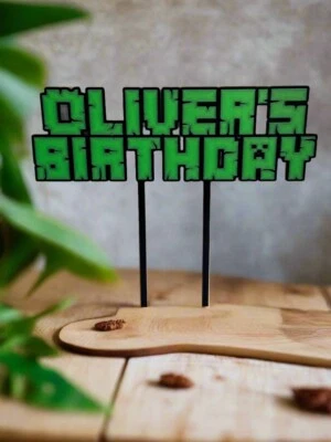 Personalisierter Gamer Tortenaufleger Geburtstag Party - Personalisiert Mine Basteln - Bild 1 von 3