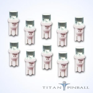 (10 Paquete) - Pinball Bombilla LED de 6,3 Voltios Parte Plana 555 Base (T10) - BLANCO FRESCO - Imagen 1 de 11