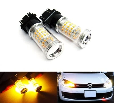 2x Amber 180 P27/7W 182 P27W Bulb Reflector 60 LED Side Indicator Tail Light DRL - Image 1 of 4