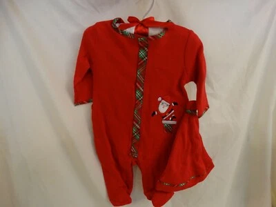 Juego de 2 piezas Nursery Rhyme Navidad Santa Footie 1 pieza con sombrero 0-3M nuevo con etiquetas original $36 Foto 1 de 4