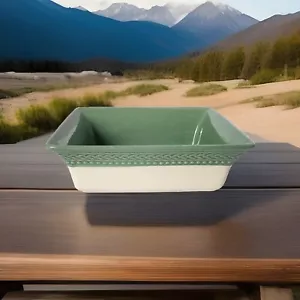 Paula Deen Southern Treccia 9x9” Casseruola/Piastra da Forno Quadrata Verde e Crema - Foto 1 di 7