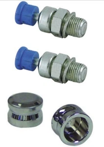 COMPRESSION RELEASE VALVES W/CHROME COVERS HARLEY EVOLUTION EVO TWIN CAM ENGINE - Picture 1 of 1