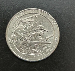 2017-P George Rogers Clark Quarter Double Face Reverse/ many Errors coin-RARE - Picture 1 of 9
