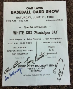 Card show flyer autographed by 5 Chicago White Sox stars including Billy Pierce - Picture 1 of 2