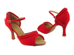 Pleated Velvet - Purple, Red or Blue, Salsa Very Fine Dance Shoes Open Toe, T1MD - Picture 1 of 7
