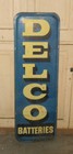 Vintage Delco Battery Sign Original 60”x 20” Gas Oil Delco