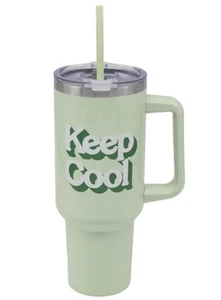 Thirsteez 'Keep Cool' Metal Drinks Cup with Straw 1200ml - Picture 1 of 1