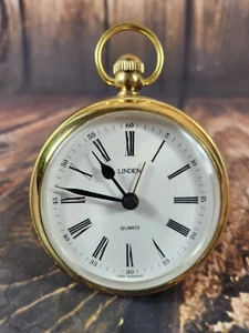 Linden Brass Quartz Alarm Clock West Germany Not Working For Parts Repair - Picture 1 of 8