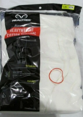 TWO (2) PAIRS-BOTTOMS!! NEW! REALTREE SIZE L/G HEAVYWEIGHT COTTON THERMAL WHITE - Image 1 of 4