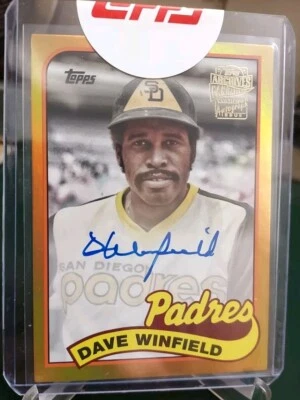 2023 Topps Archives Dave Winfield/Ozzie Smith San Diego Padres Gold Auto #11/25 - Image 1 of 4
