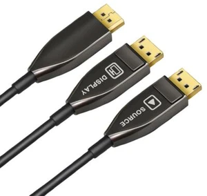 HYBRID OPTICAL (AOC) DISPLAYPORT 1.4 LEAD MALE TO MALE BLACK, 20M, D FOR AV STAR - Picture 1 of 1