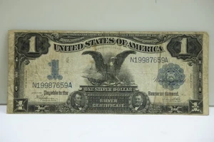 1899 US $1 Silver Certificate Speelman/White  Black Eagle Fine+ - Picture 1 of 2