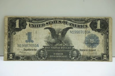 1899 US $1 Silver Certificate Speelman/White  Black Eagle Fine+ - Image 1 of 2