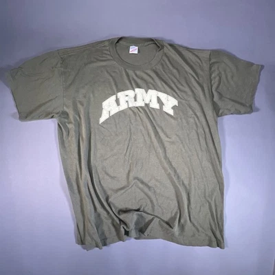 Camisa De Colección Años 80 DUKE EE. UU. Verde Ejército Blanco Punto Único Para Hombres Talla XXL Suave y Delgada Foto 1 de 4