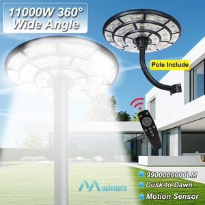 11000W Street Lamp Dusk To Dawn Super Bright LED 360° Motion Sensing Solar Light - Picture 1 of 20