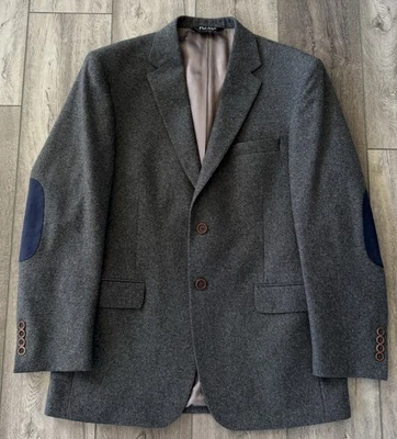Jos. A. Bank 100% Wool Tailored Fit Sports Coat 41R Blazer Elbow Patches Jacket - Image 1 of 4