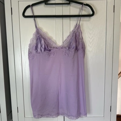Camisón Victoria’s Secret Lila Encaje Satinado Slip Chemise Grande De Colección Y2K Foto 1 de 4