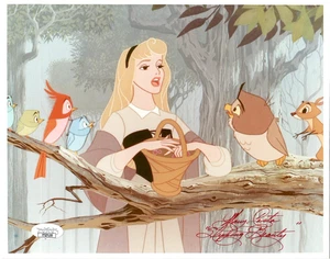 MARY COSTA HAND SIGNED 8x10 COLOR PHOTO BEST POSE SLEEPING BEAUTY JSA - Picture 1 of 1