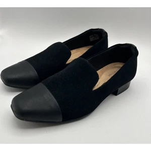 Clarks Tilmont Step Loafer Flats Negro Talla de mujer 8.5 M Zapatos de gamuza sin cordones - Imagen 1 de 9