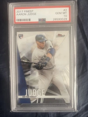2017 TOPPS FINEST #2 AARON JUDGE ROOKIE RC PSA 10 - Image 1 of 2