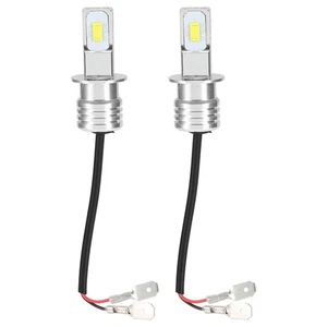»2pcs H3 80W 8000K 12-24V Accessory White LED Fog Light Bulb With Decode - Picture 1 of 9
