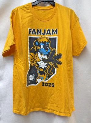 Indiana Pacers Lucas Oil FANJAM 2025 Adult  XLarge XL Yellow T-Shirt  FAST SHIP! - Image 1 of 2