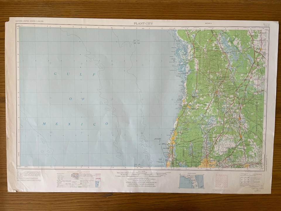 Vintage USGS Plant City Florida 1955 1972 1973 Topographic Map 1:250000 - Image 1 of 1