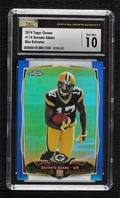 2014 Topps Chrome Blue Refractor /199 Davante Adams CSG 10 Gem Mint Rookie RC - Image 1 of 2