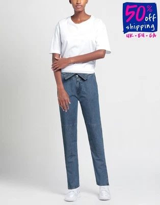 RRP€374 RAG & BONE Mom Jeans W25 Blue High Waist Faded Belted - Image 1 of 4