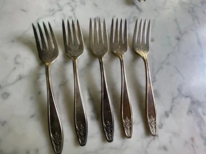 Vintage Flatware Silver silverware Lady Doris pattern 5 forks Princess pattern - Picture 1 of 11