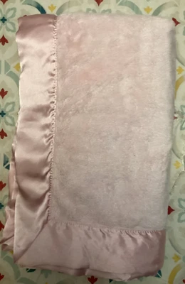 Manta de bebé de felpa gruesa Baby Gap rosa satinado 35x31 Foto 1 de 4