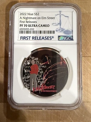 NIUE 2022 $2 1 OZ Pesadilla en Elm Street NGC PF70 UC primeros lanzamientos Foto 1 de 4