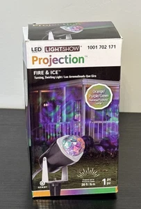 Gemmy LED Projection Fire & Ice Turning, Swirling Lights Orange/purple/green - Picture 1 of 5