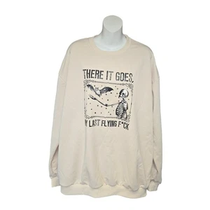 XXL Sweatshirt There it goes My Last Flying F*ck Skeleton Bat Grapic Humour - Picture 1 of 11