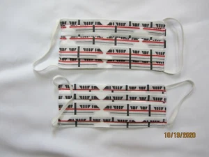 TWO DISNEY'S RED MONORAIL  handmade in America  2 Adult Face Mask w Elastic   - Picture 1 of 2