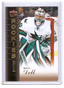 Aaron Dell 2016-17 Fleer Showcase Ultra Rookies Card #U22 /599