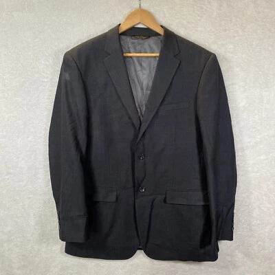 Blazer Caravelli Masculino 40R Jaqueta Terno Cinza Mistura de Verão Oxford Itália Preppy - Imagem 1 de 4