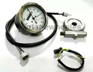 SMITHS REPLICA 120 MPH SPEEDOMETER + DRIVE & 54" INCHES CABLE FOR CLASSIC BIKES - Picture 1 of 11