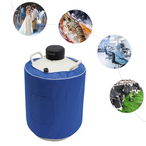 30L Liquid Nitrogen Container LN2 Storage Tank Cryo Dewar w/Canisters Strap - Picture 1 of 21
