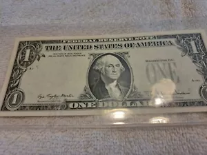 One Dollar Bill Error   serial number printed on back of bill 1977 - Picture 1 of 2