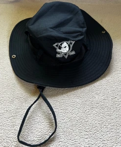 Anaheim Ducks NHL Hockey schwarz Bucket Sun Buschhut Mütze Militär Kappe Druckknopflasche - Bild 1 von 3