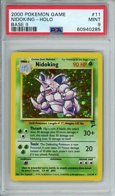 PSA 9 2000 NIDOKING HOLO 11/130 POKEMON BASE SET 2 - Image 1 of 2